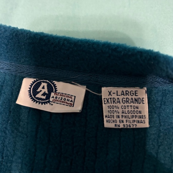 Vintage Arizona Men’s Pullover V-Neck Teal Sweater with Utility Pockets Size XL - Picture 3 of 10